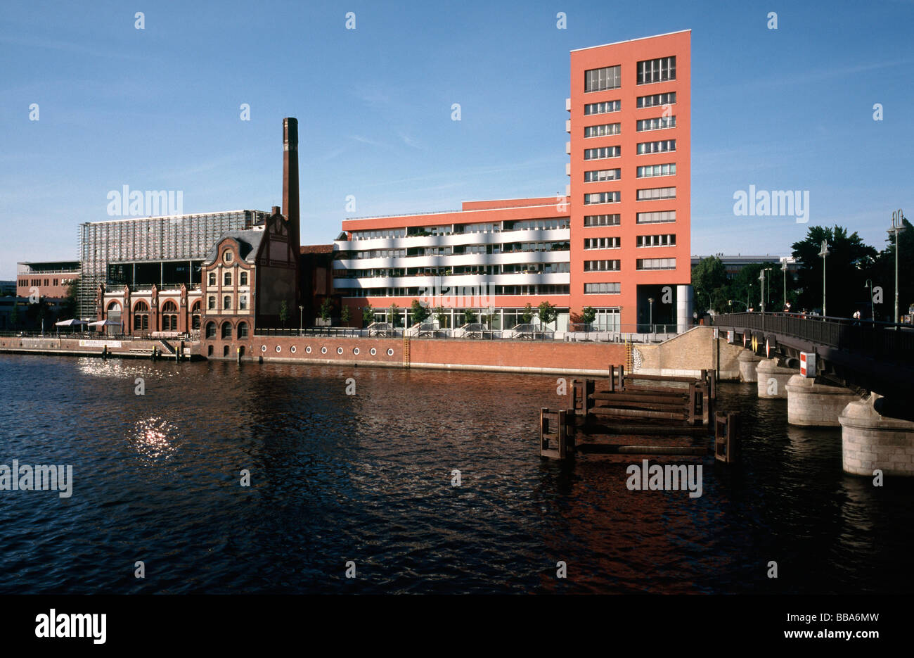 May 17, 2009 - Radialsystem V and Hotel Ibis (Accor) at Schillingbrücke in the German capital of Berlin. Stock Photo