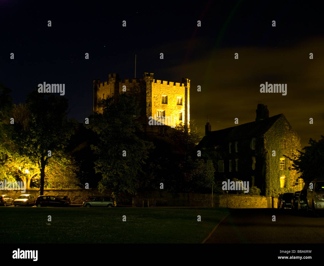 Durham Castle, A Night-time View Stock Photo
