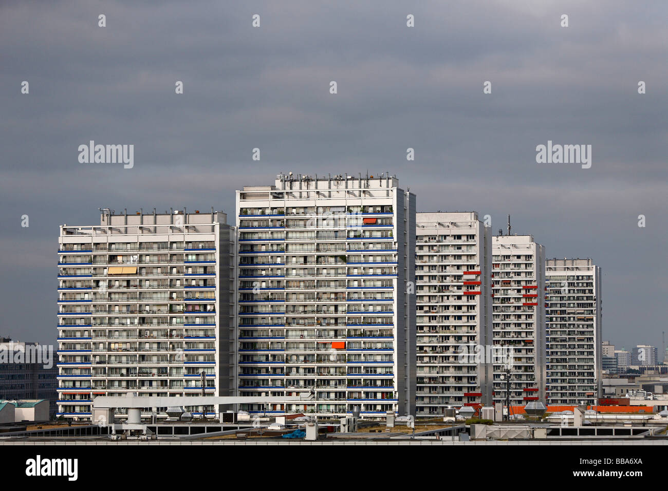 High-rise buildings in the Leipziger Street in Berlin, Germany, Europe Stock Photo