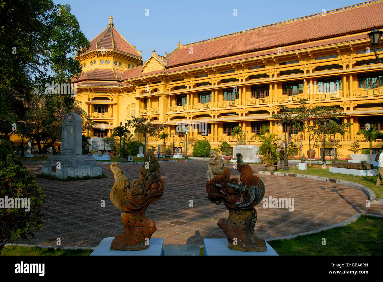 Colonial building, painted yellow, Museum of Ethnology, Hanoi, Vietnam, Southeast Asia, Asia Stock Photo