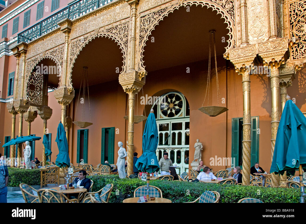 Cairo Egypt Marriott Hotel Gezira Palace royal English British England Garden Stock Photo