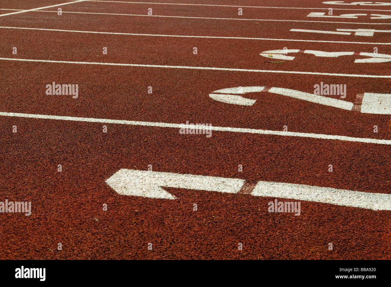 Running tracks in a stadium Stock Photo