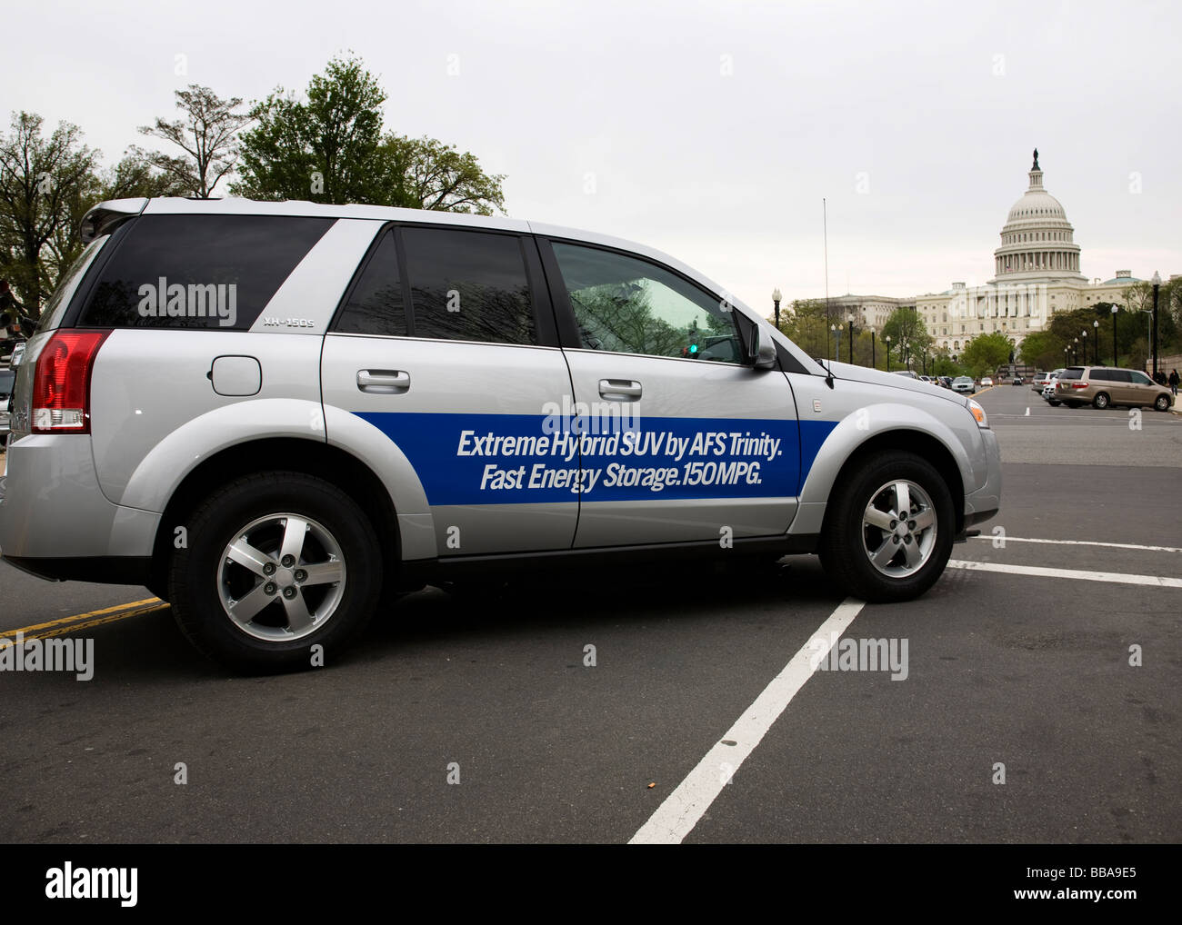 Energy conserving hybrid vehicle in Washington DC Stock Photo