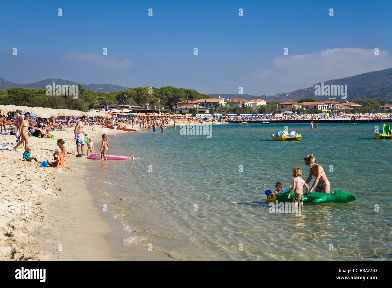 Beach of Marina di Campo, Elba, Tuscany, Italy, Mediterranean, Europe Stock Photo