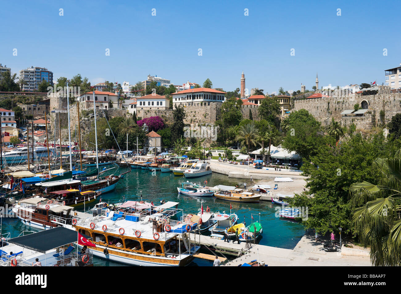 Harbour in Kaleici (the Old Town), Antalya, Mediterranean Coast, Turkey Stock Photo