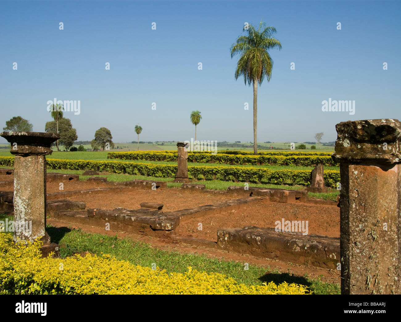 Paraguay.Jesuits Reductions.Reduction of Jésus.Home of indians.UNESCO World Heritage Site. Stock Photo