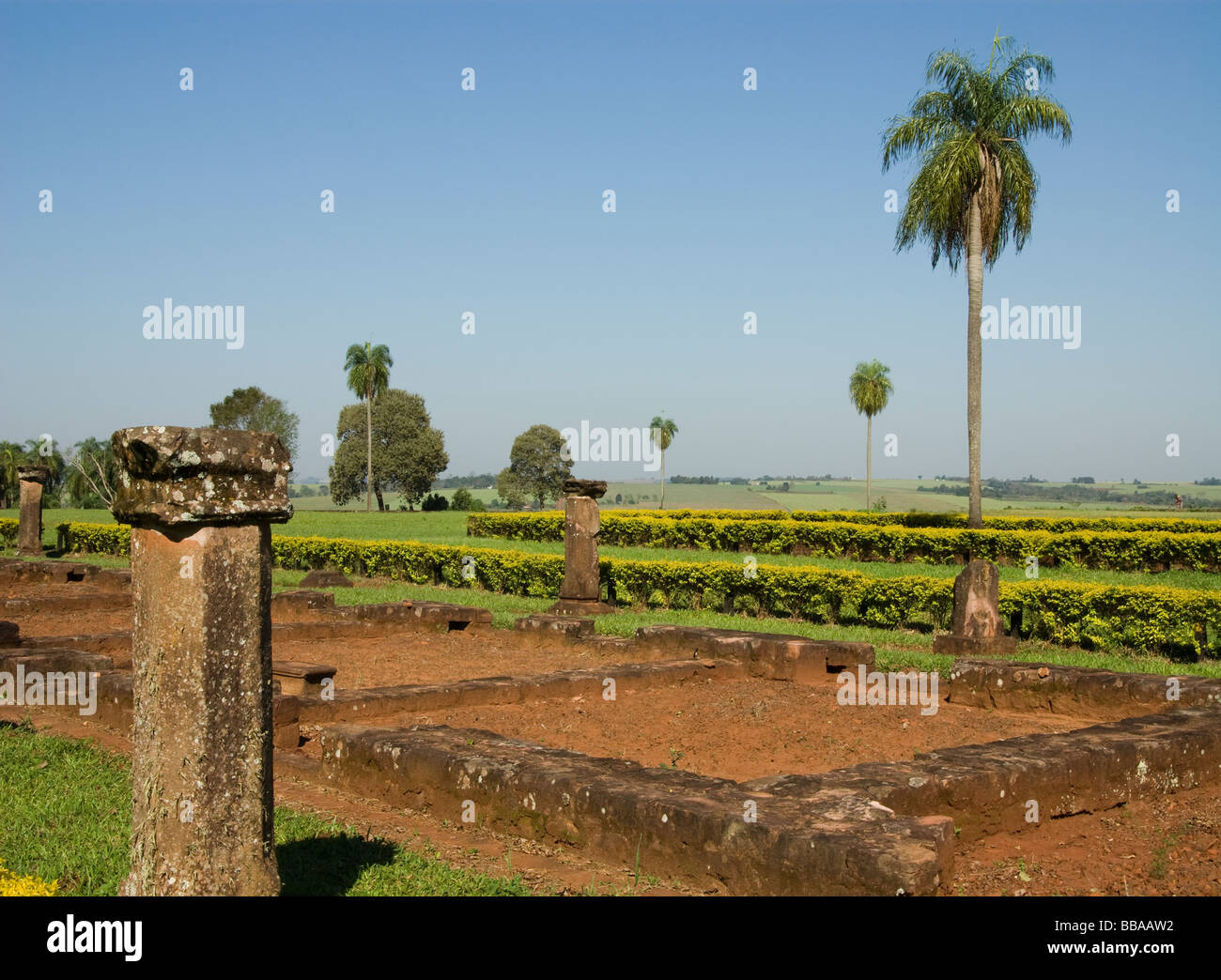 Paraguay.Jesuits Reductions. Reduction of Jésus.Home oh indians.UNESCO World Heritage Site. Stock Photo