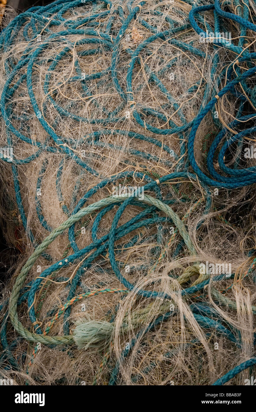 fishermen' nets and ropes Stock Photo - Alamy