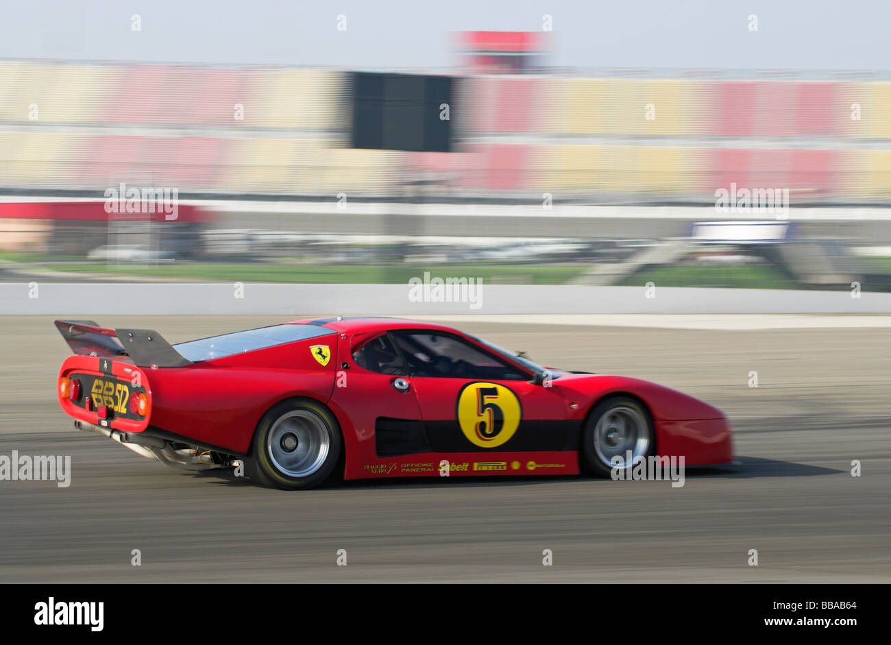 A 1980 Ferrari 512 BB/LM competes at a Shell Historic Challenge Event Stock Photo