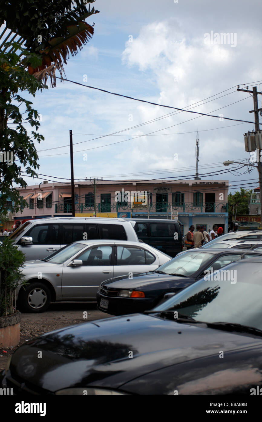 Assorted cars in Ocho Rios parking lot Stock Photo Alamy