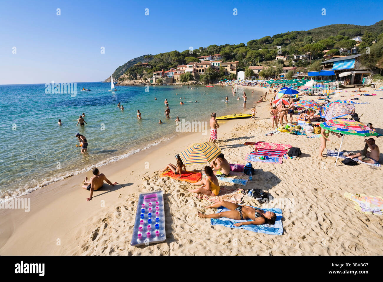 Beach at Biodola, Elba, Tuscany, Italy, Mediterranean, Europe Stock Photo