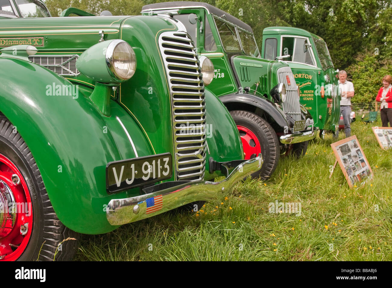 vintage trucks at a show Stock Photo