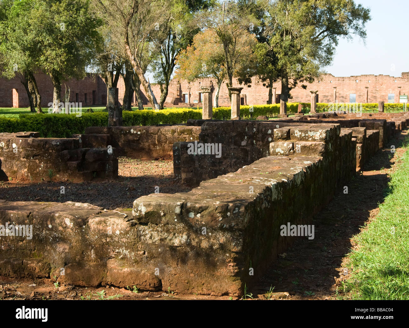 Paraguay.Jesuits Reductions.Reduction of Jésus.Home of indians.UNESCO World Heritage Site. Stock Photo