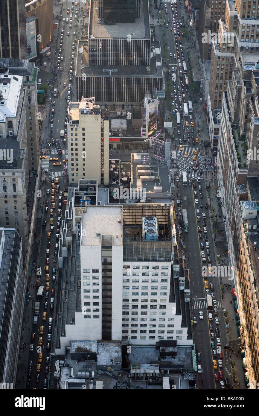 View of Fifth and Sixth Avenues from the Empire State Building, Manhattan, New York City Stock Photo