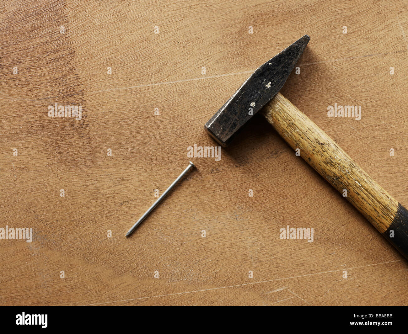 A hammer and a nail Stock Photo