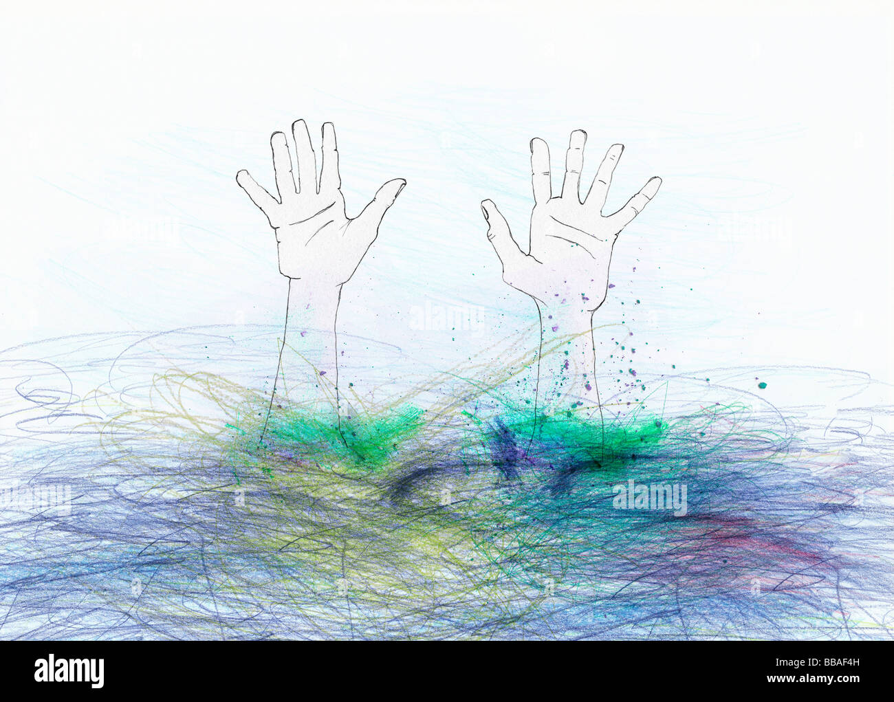 Hand reaching up underwater hires stock photography and images Alamy
