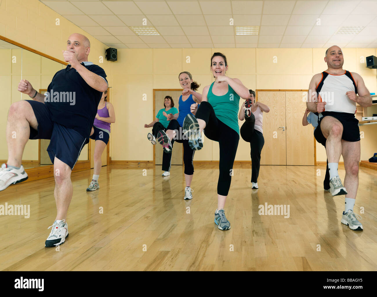 aerobic exercise at gym Stock Photo Alamy