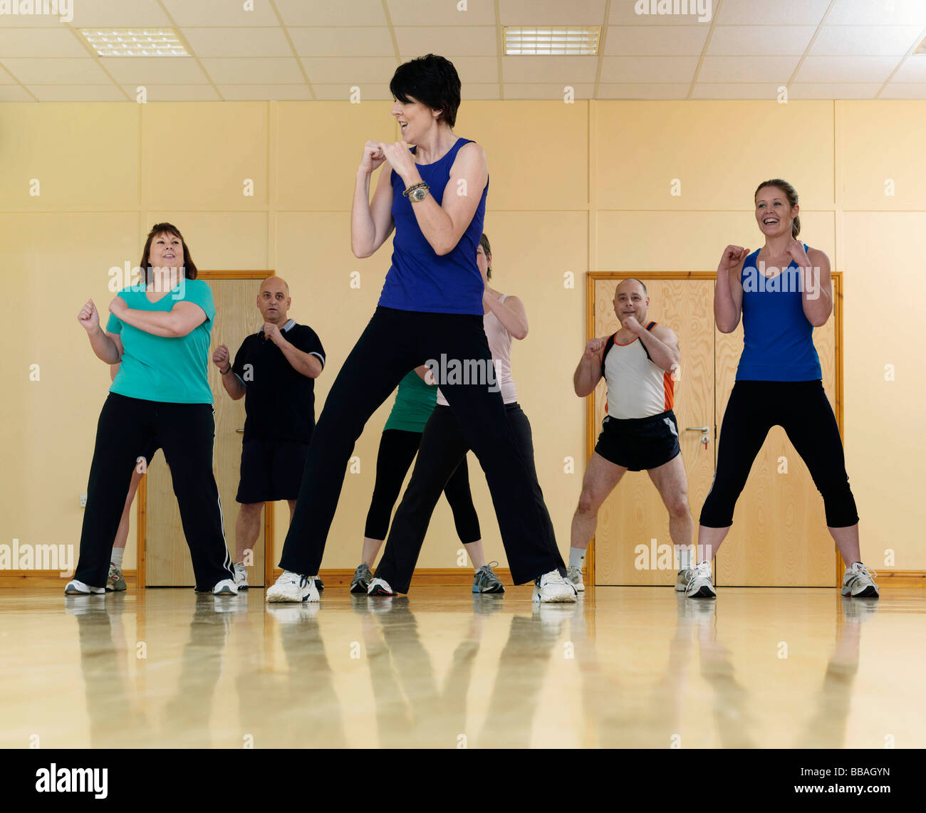 aerobic exercise at gym Stock Photo Alamy