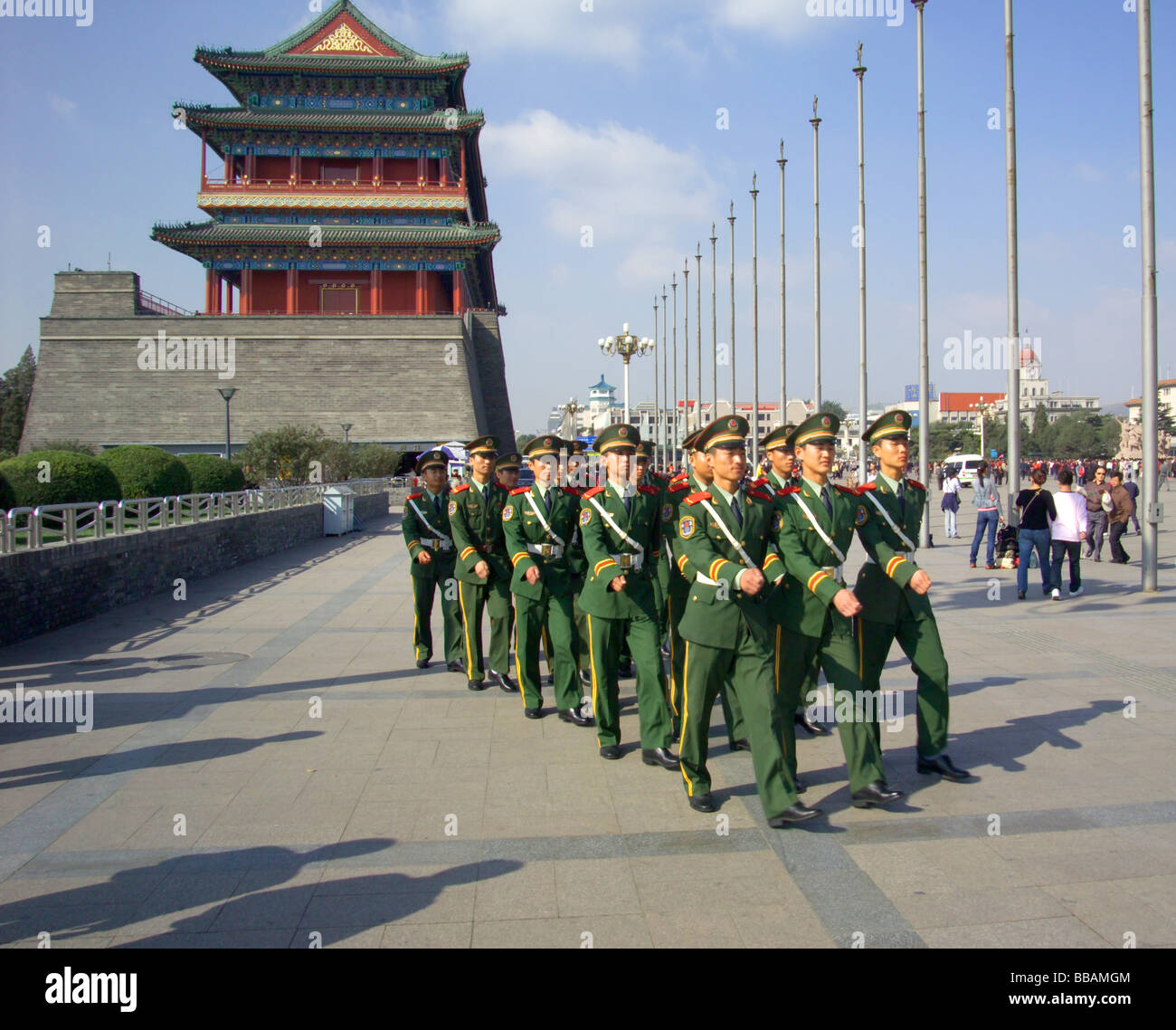 Red Guard marching Stock Photo Alamy