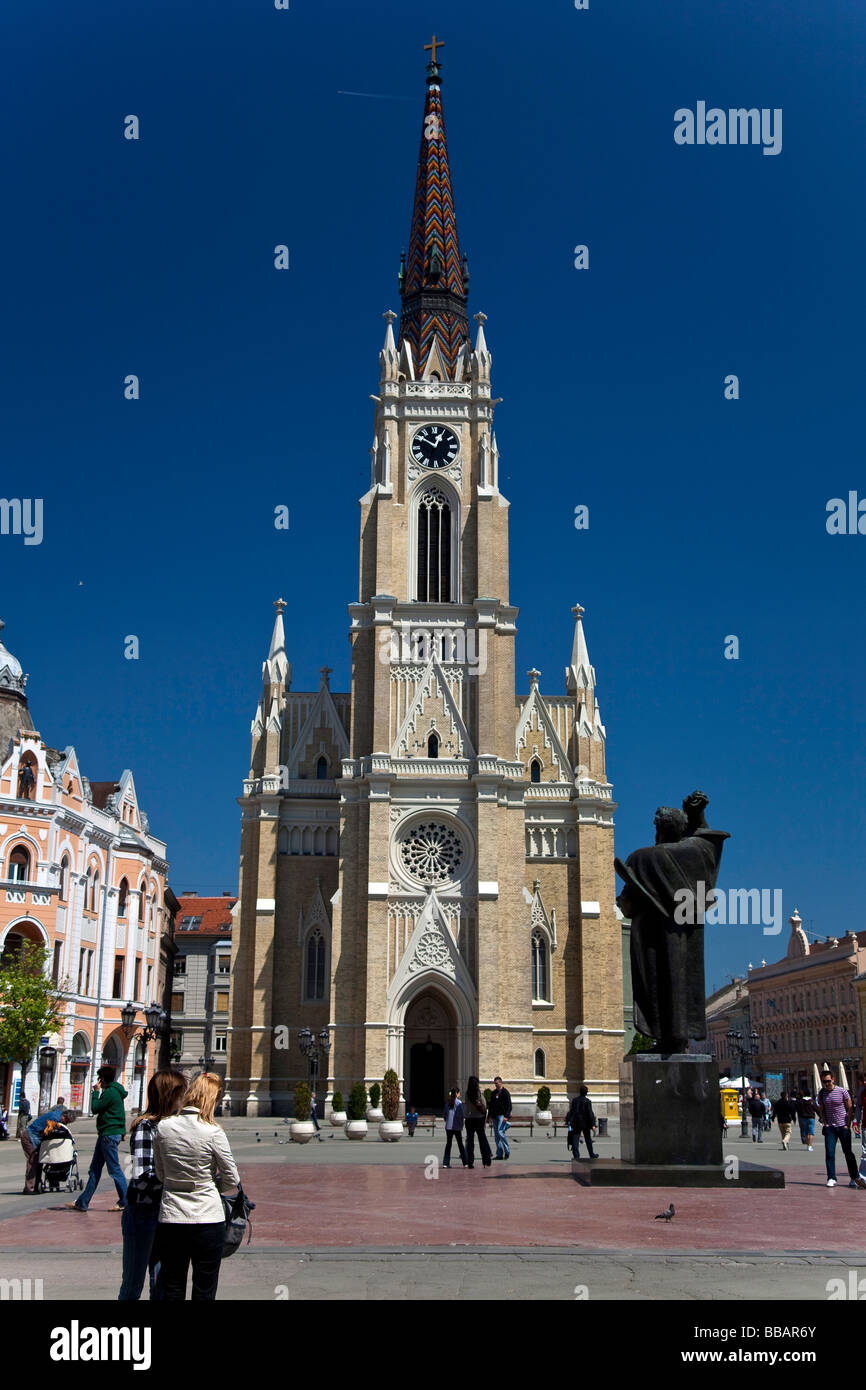 Novi Sad the cathedral and town square on day Stock Photo