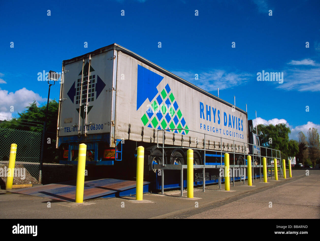 Articulated Lorry on a Weighbridge Stock Photo