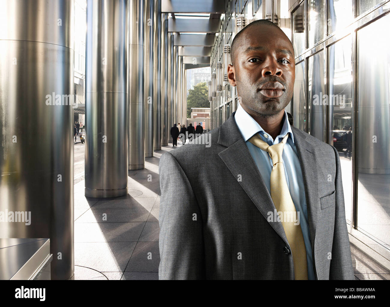 Confident looking suited businessman Stock Photo