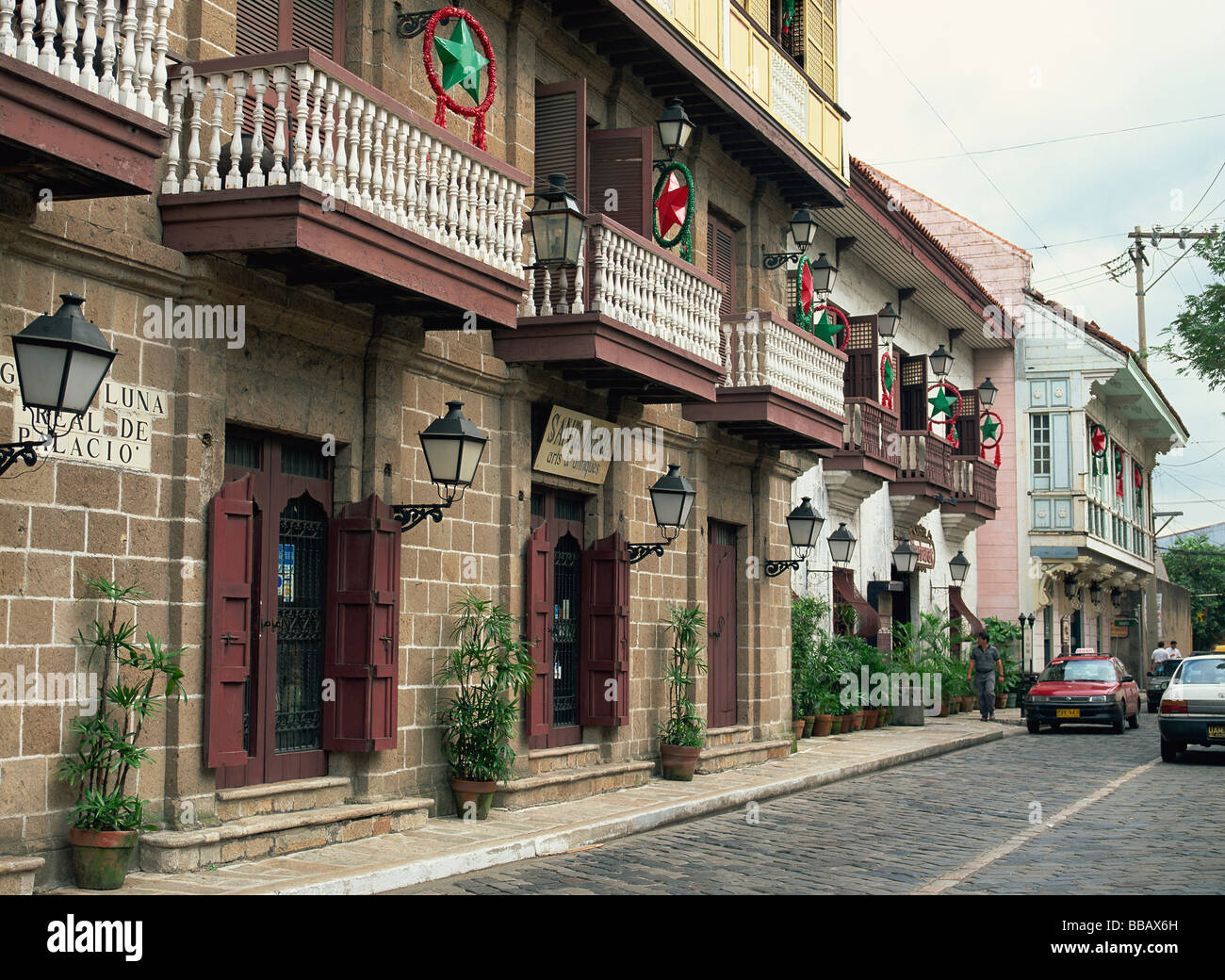 Traditional buildings in Intramuros, Manila, Philippines Stock Photo