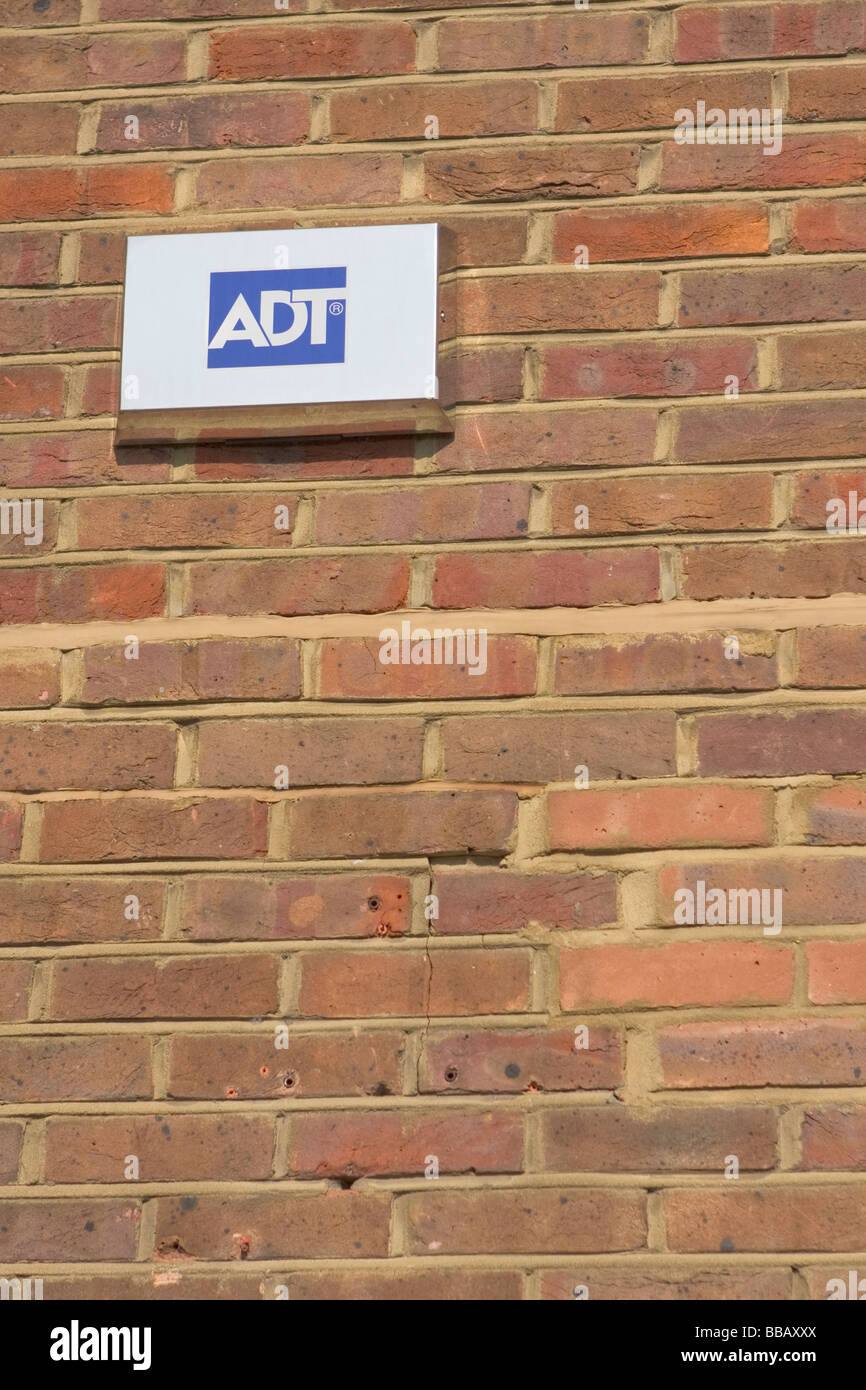 ADT Burglar Alarm on brick wall Stock Photo