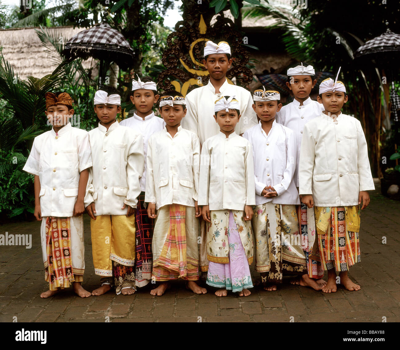 Indonesia, Bali, young boys in traditional costume Stock Photo  Alamy