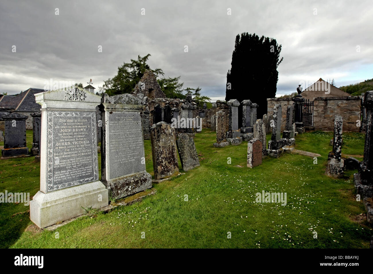 Grave of Queen Victoria's faithful servant John Brown (left) who is
