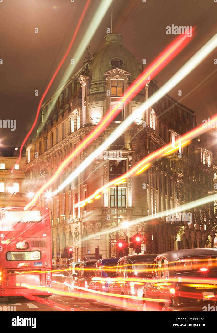 London street scene at night Stock Photo
