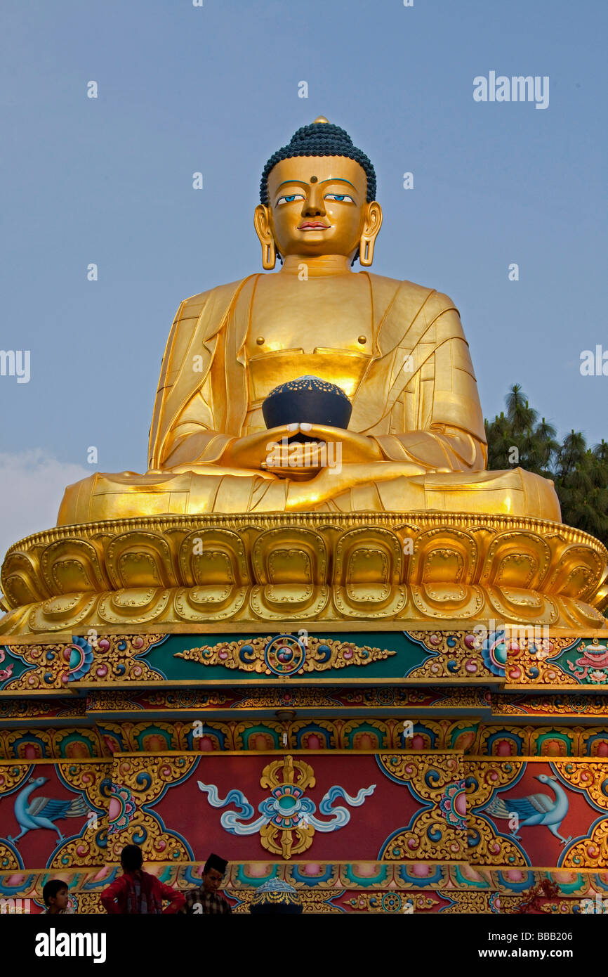 Large Gold statue of Buddha Kathmandu temple Nepal Asia 93654 Nepal