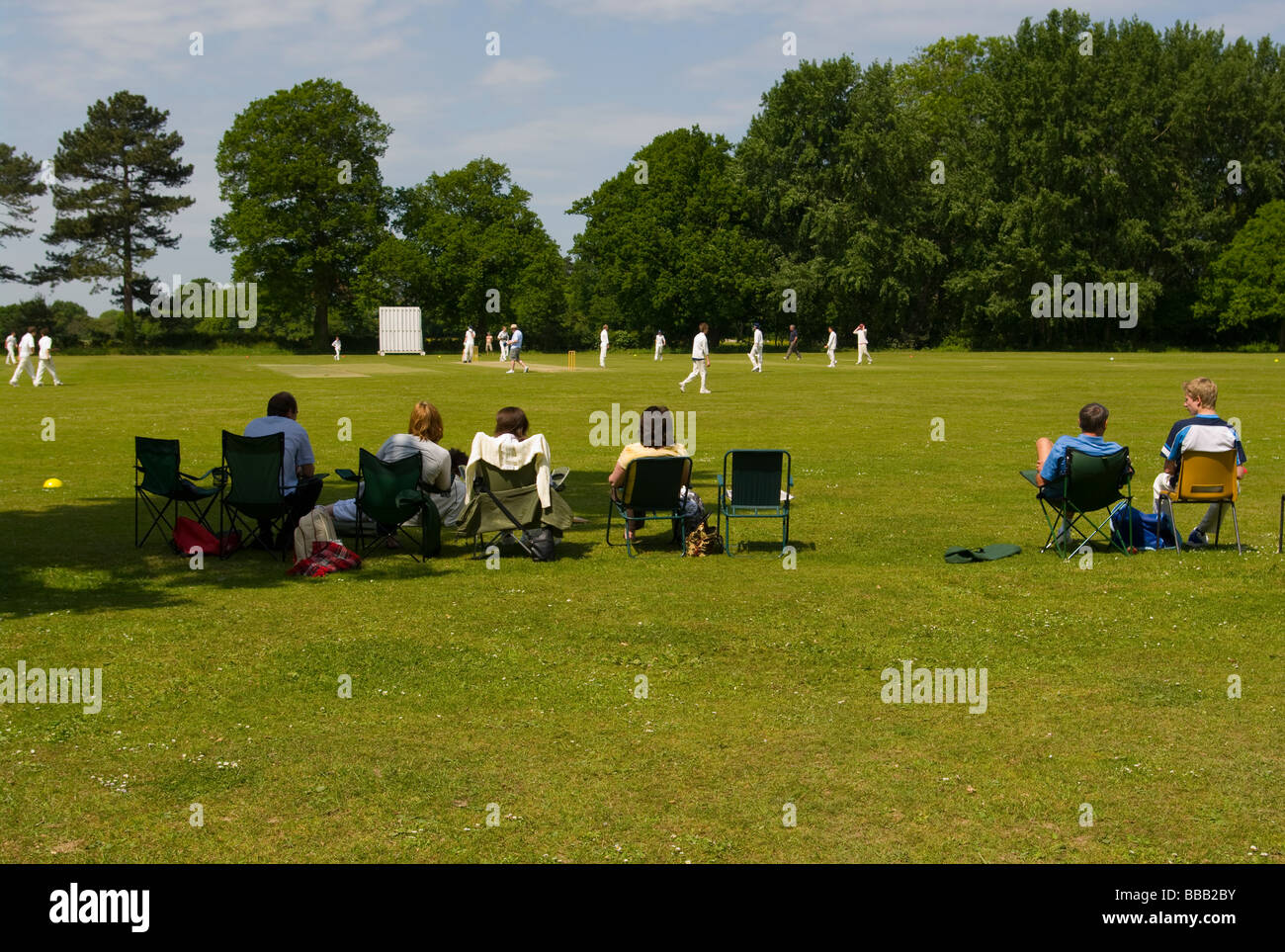 Villagers Watching a Village Cricket Match Edenbridge Kent England Stock Photo