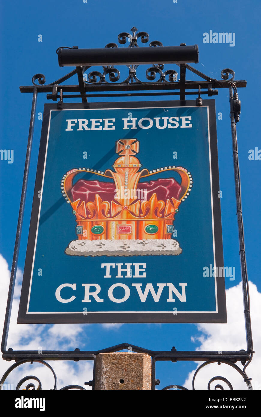A sign at the crown inn free house pub in Westleton,Suffolk,Uk Stock Photo