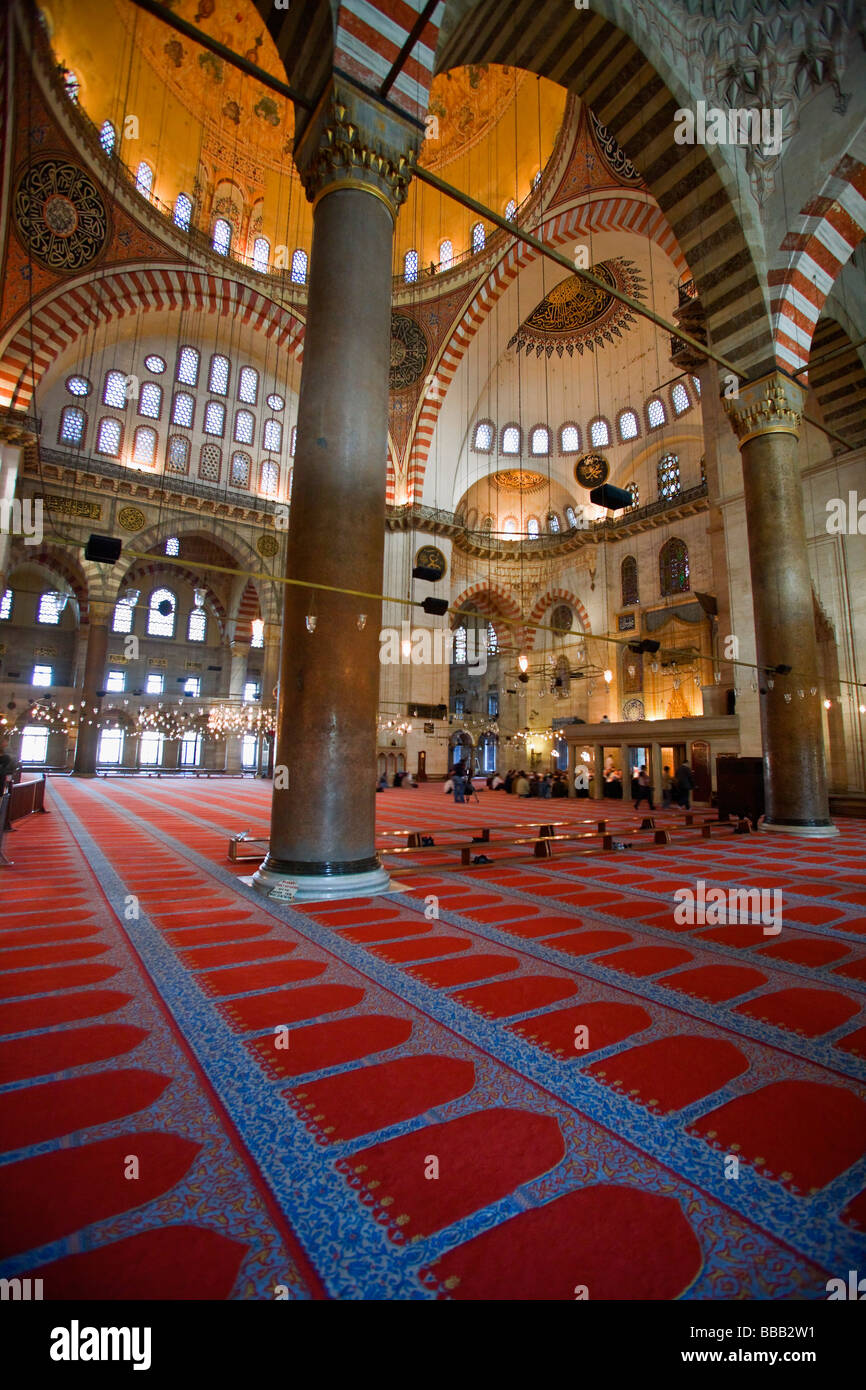 The Red Mosque, Istanbul, Turkey; Interior of famous Turkish mosque Stock Photo