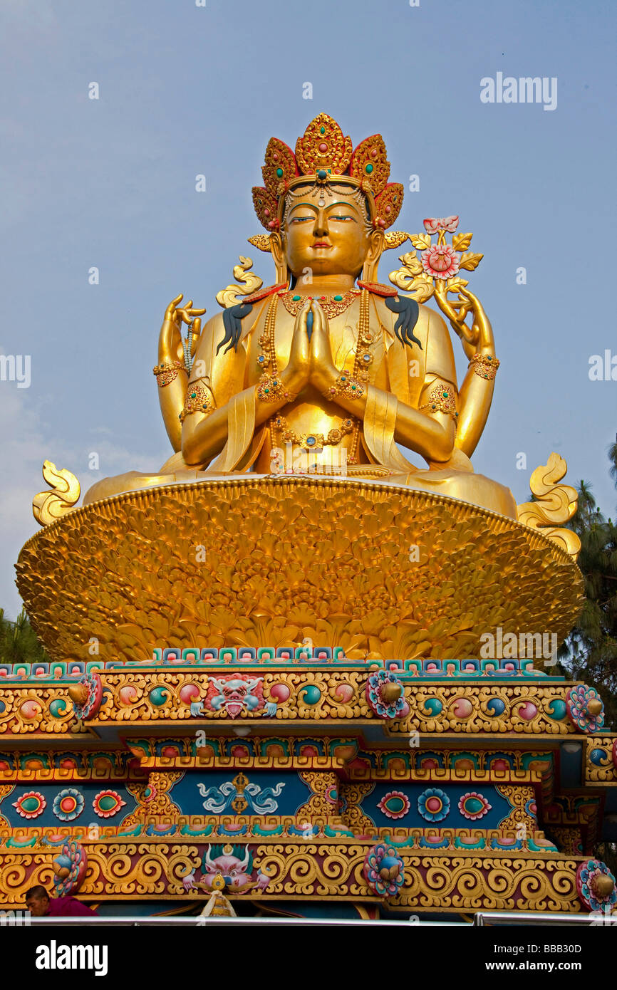Large Gold statue of Buddha Kathmandu temple Nepal Asia 93655 Nepal