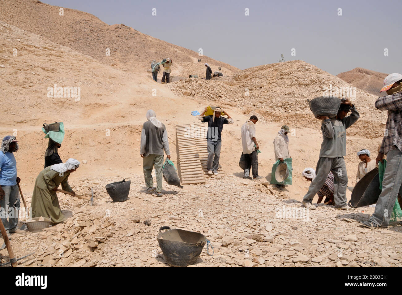 Egypt archaeology digging up excavation treasure seeker Stock Photo
