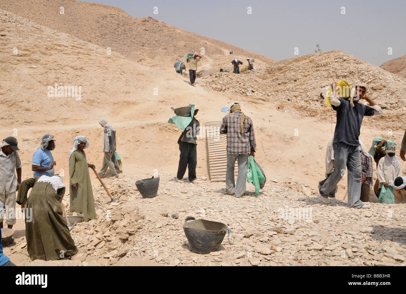 Egypt archaeology digging up excavation treasure seeker Stock Photo