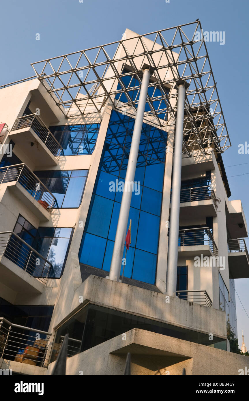 Modern apartment block Residency Road area Bangalore Karnataka India Stock Photo