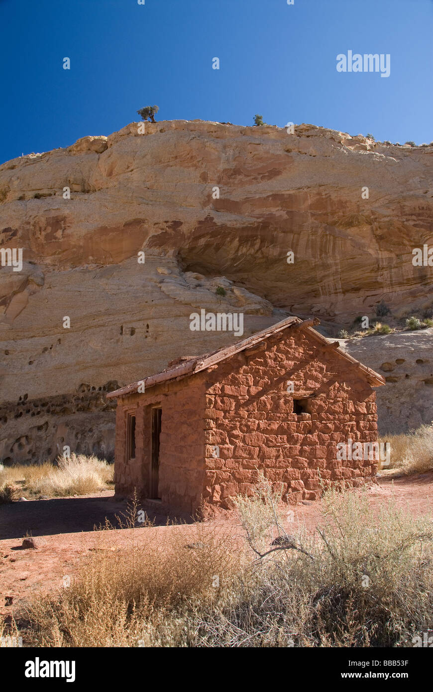 Behunin Cabin Capitol Reef National Park Utah Usa Stock Photo