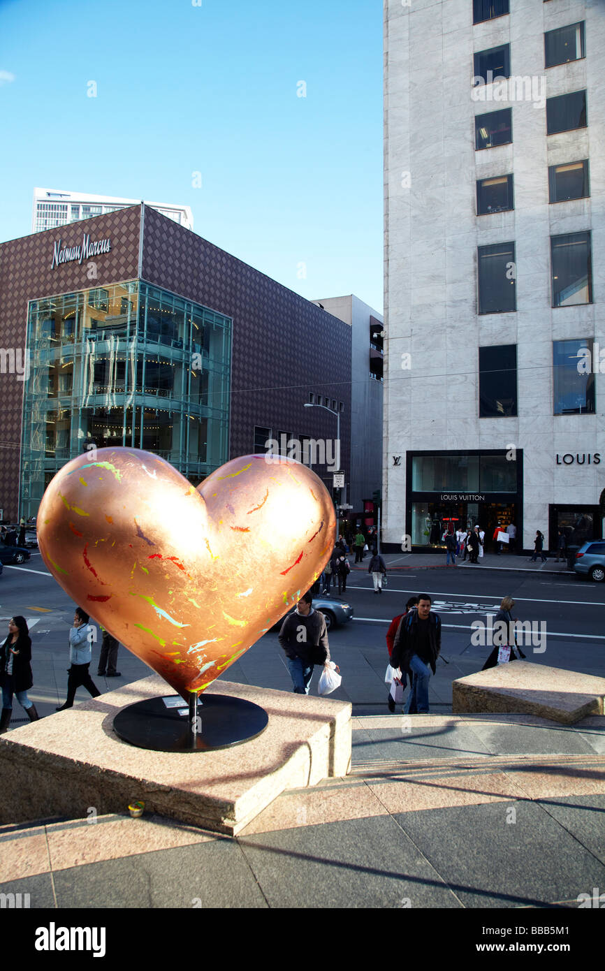 heart sculpture, Union Square park, San Francisco Stock Photo