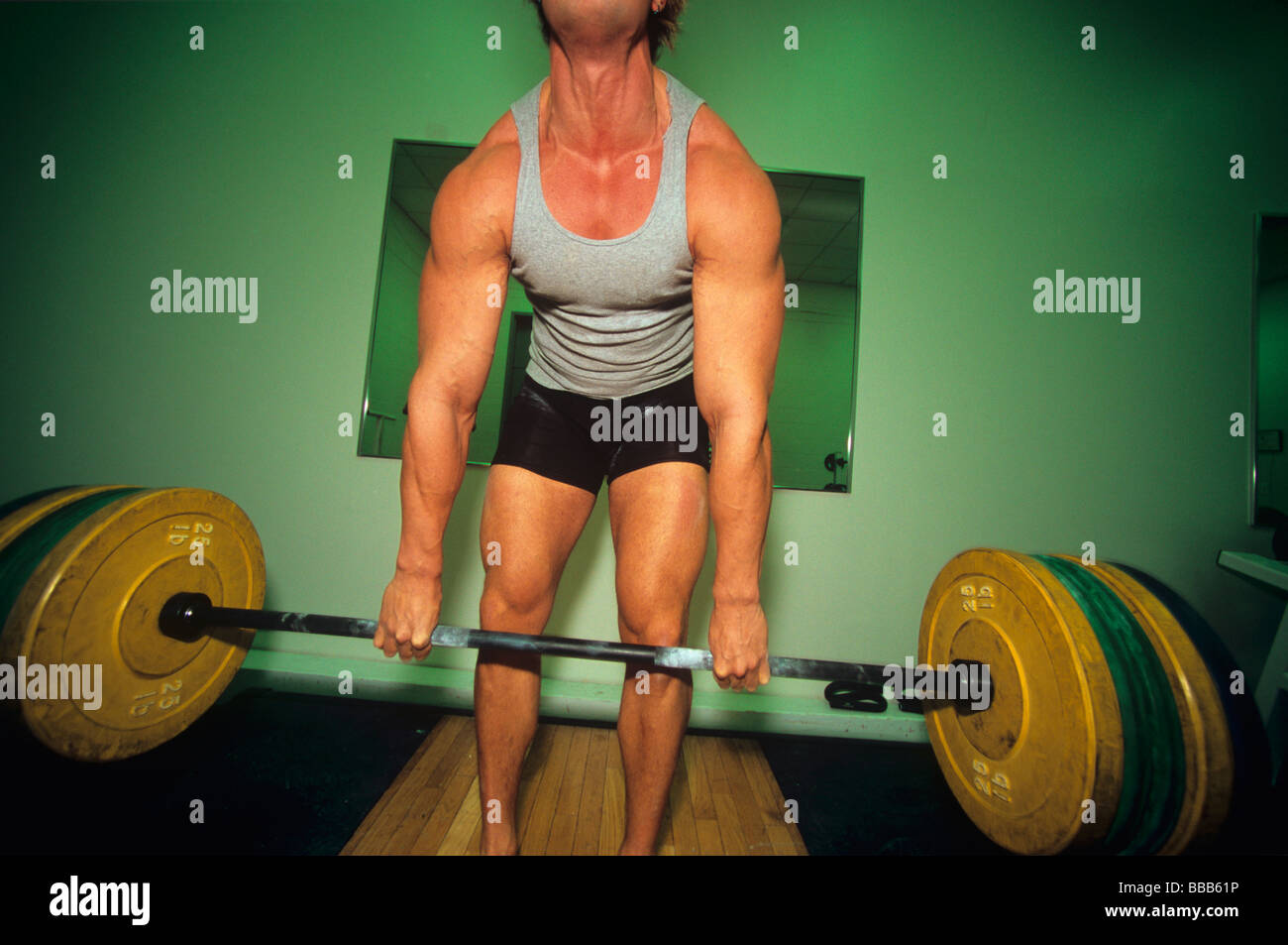 Body builder exercises vigorously Stock Photo Alamy