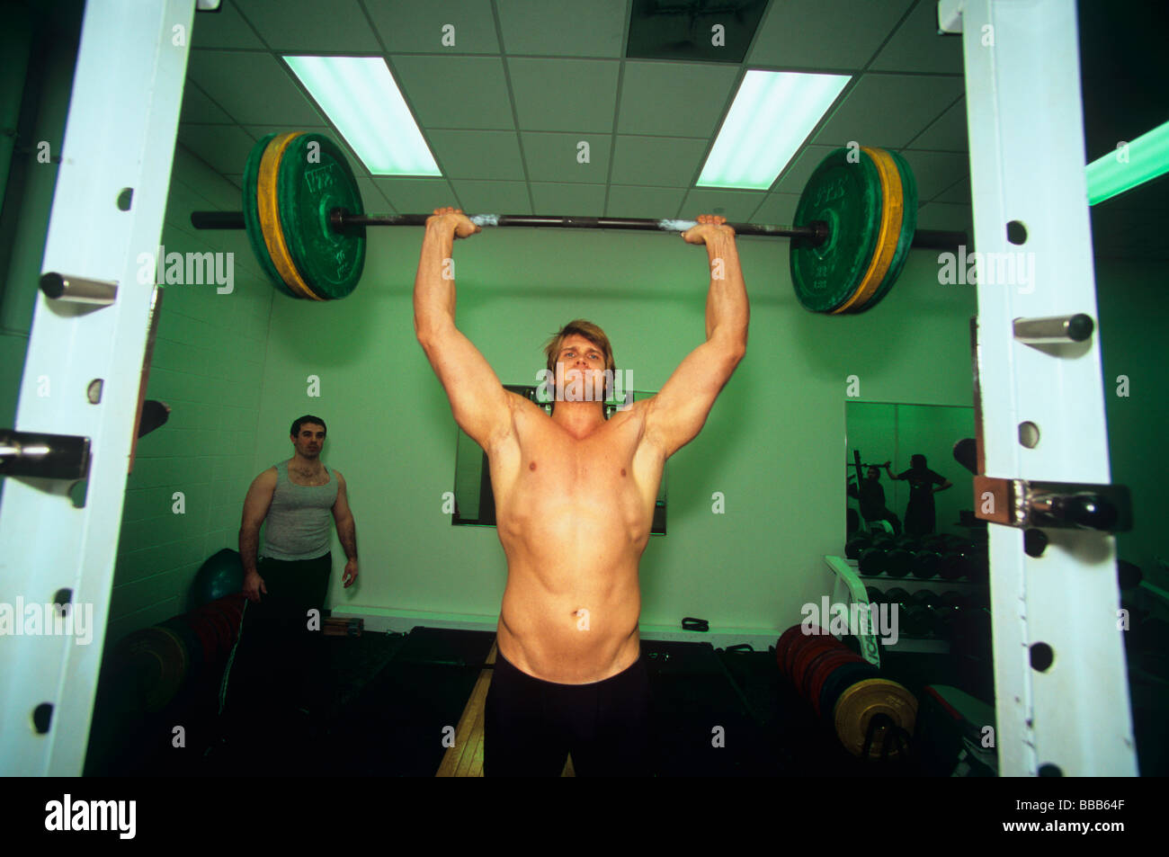 Body builder exercises vigorously Stock Photo Alamy