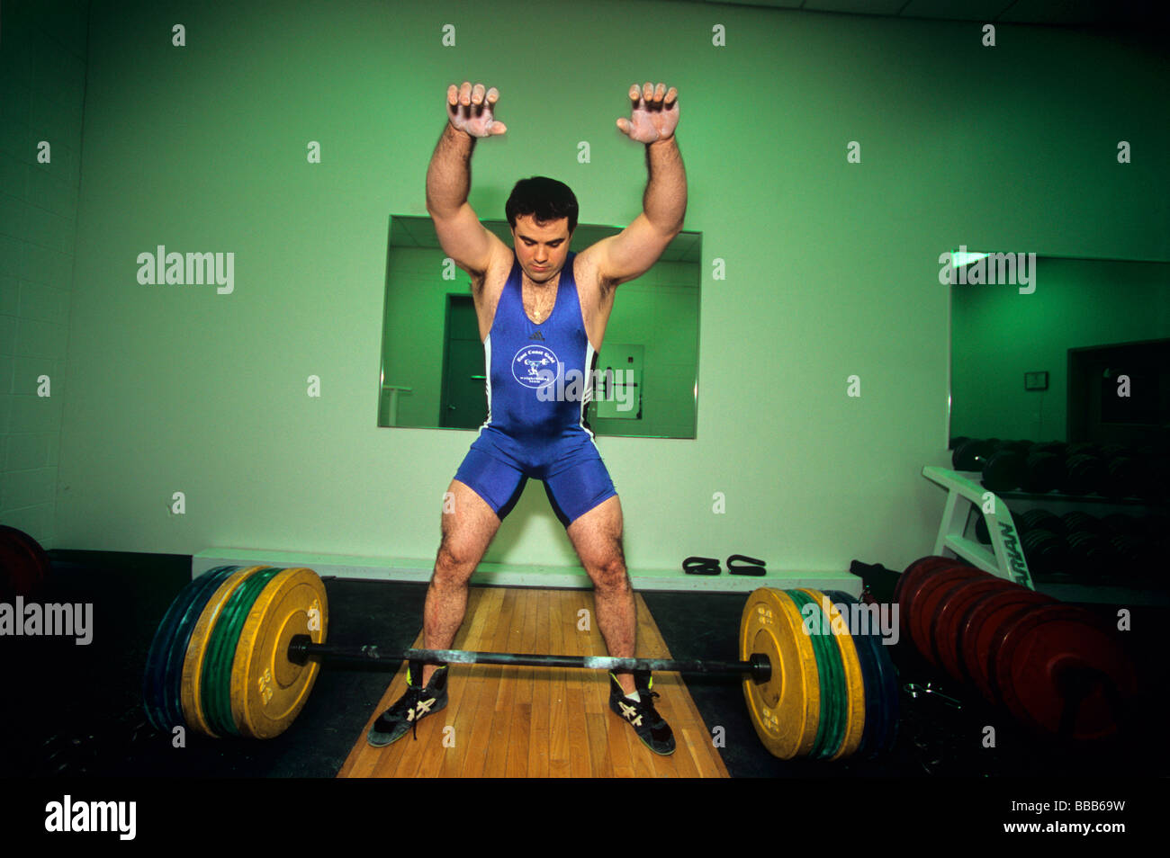 Body builder exercises vigorously Stock Photo Alamy