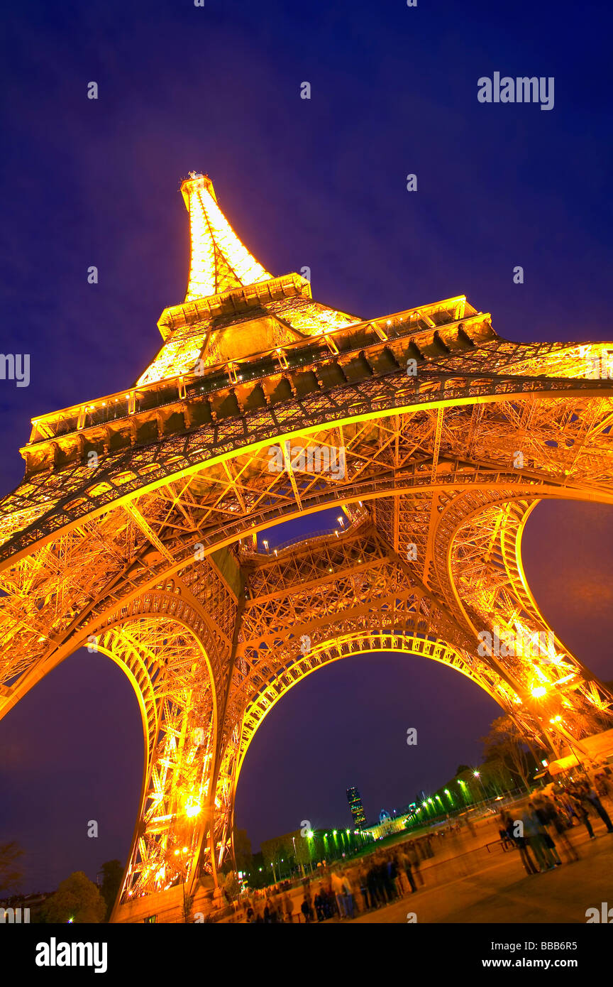 Eiffel Tower at night; Paris, France Stock Photo Alamy