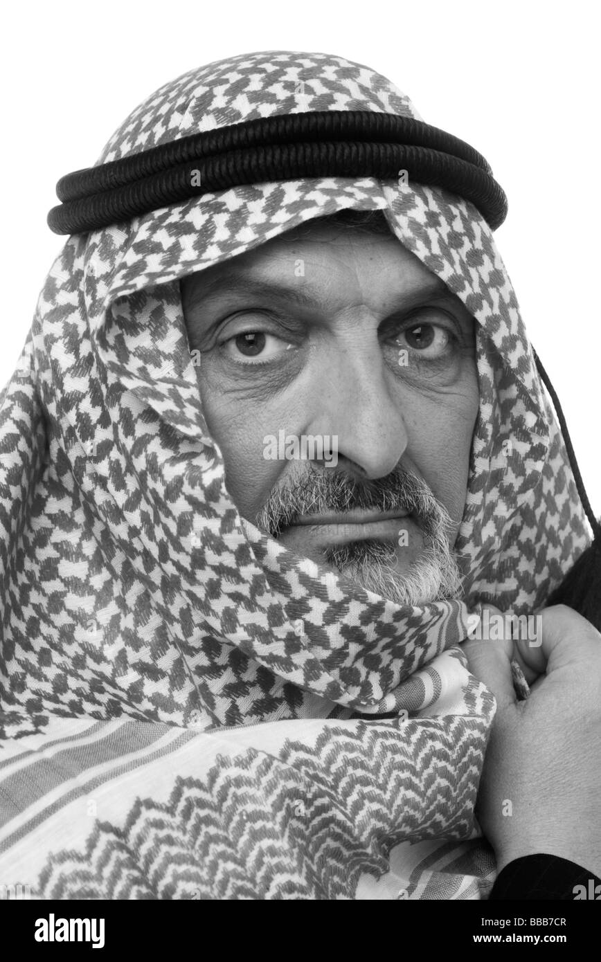 man wearing traditional arab headdress Stock Photo