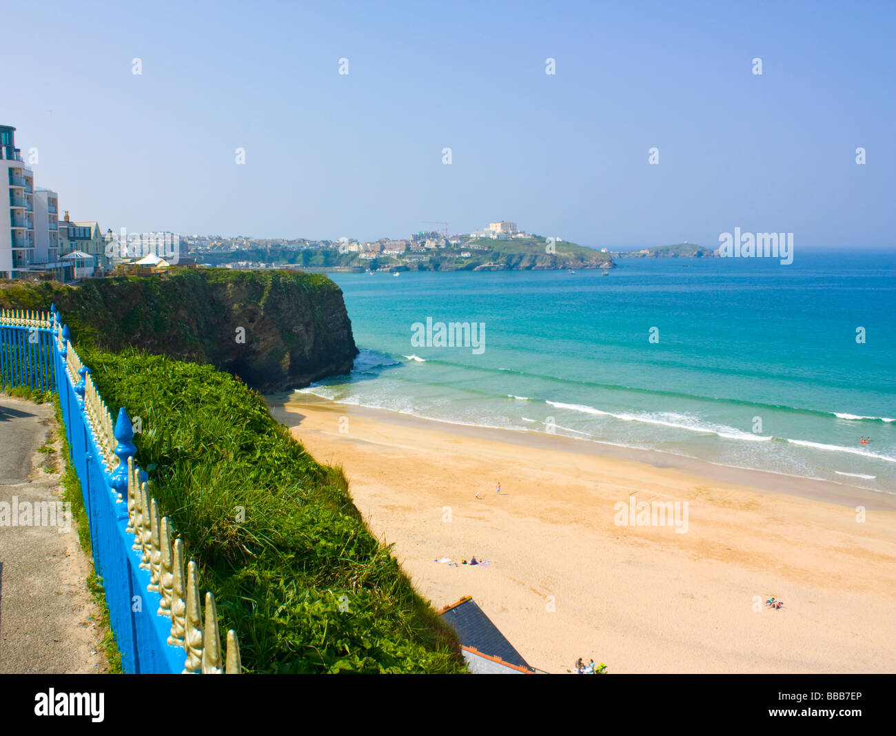 View over Tolcarne Beach Newquay Cornwall England UK Stock Photo