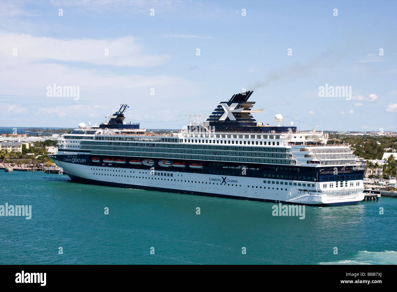 Celebrity Cruise Ship in Port Stock Photo