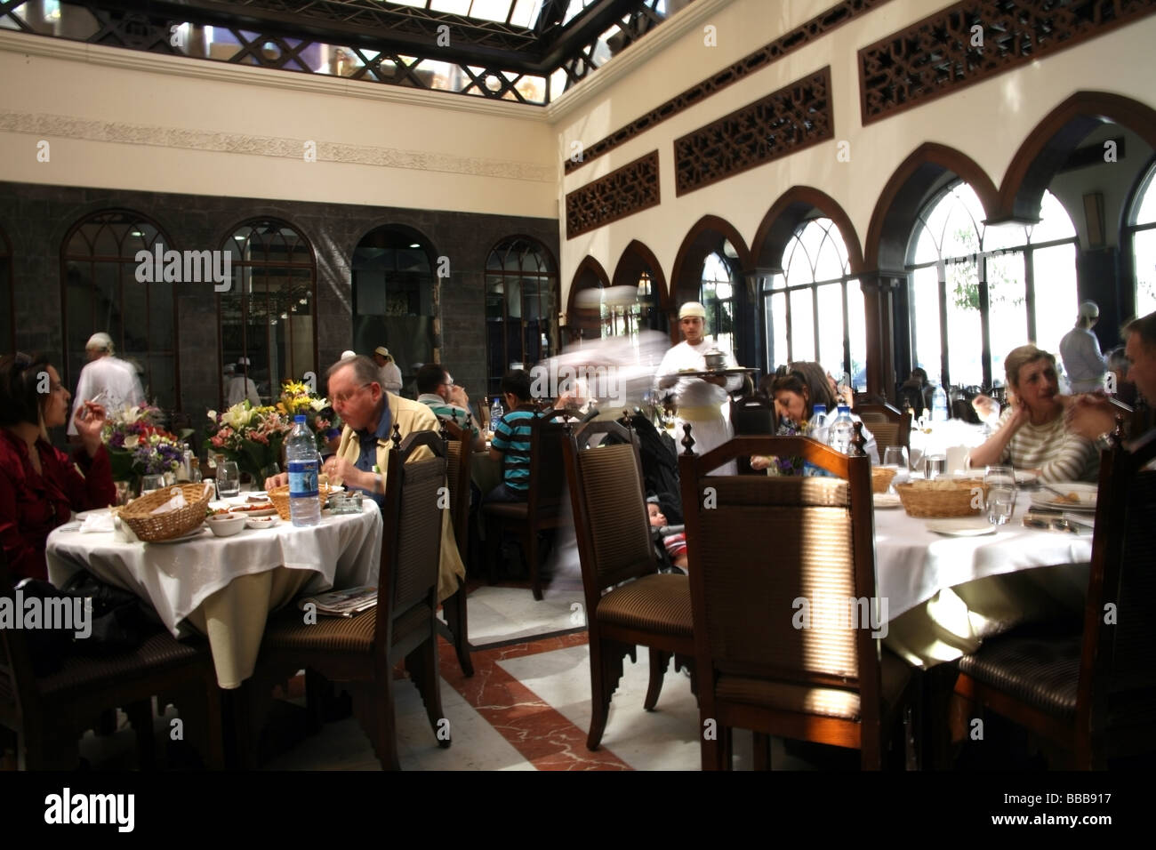 Inside Naranj restaurant one of the best restaurants in Damascus Stock