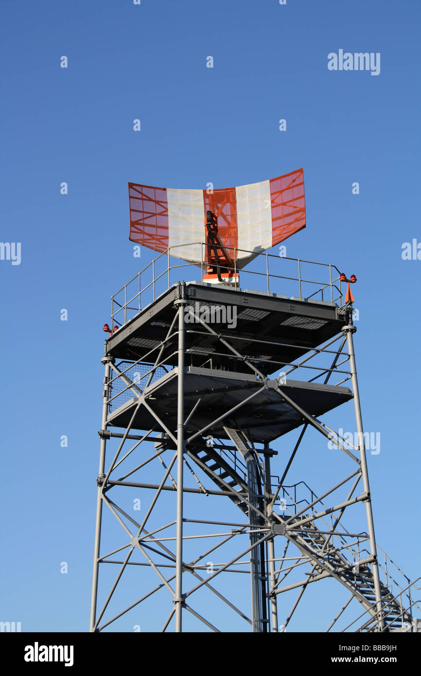 Radar tower at the airport. Birmingham UK Stock Photo